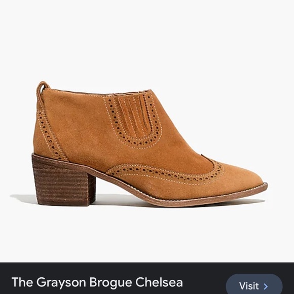 Madewell Grayson Brogue Chelsea Boots - Picture 1 of 13